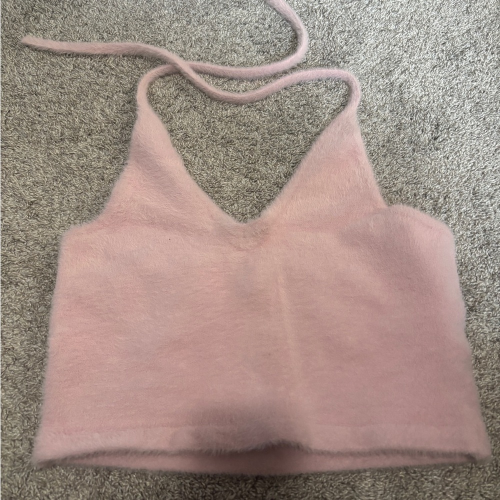 Gymshark Whitney eyelash knit midi halter top